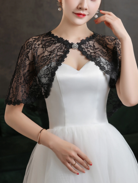 قطعة جاكيت كروب مطرزة بالزهور والدانتيل لحفل الزفاف